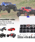 Ultimate 500Pcs RC Screw Kit Set For Traxxas Axial HPI Arrma Losi 1/8 1/16 Scale Cars And Trucks in clear box with screws and tools