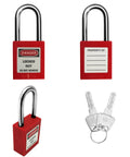 Lockout Tagout Kit With Ten Padlocks And Tags Key Alike One Through Ten OSHA Safety Locks in durable steel with two keys