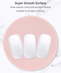 Pink Round Mouse Pad With Slick Ultra Smooth Surface, 8.7 Inch Round Desk Mat, 3Mm Thick, Stitched Edge, Anti Slip And Waterproof Rubber