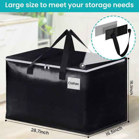 Extra Large 125L Moving Bags Set Of 8 Versatile Essential With Zipper Carry Handles Tag Pocket, 28.7 x 16.5 x 16 inches