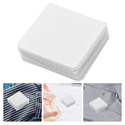 Durable Eighty Piece PVC Shirt Collar Stays Lock Down Sharp Looks On Dress Shirts Keeping Them Crisp Without Sagging Or Wrinkling During Daily Grind Hours, stack of white collar stays with one displayed on shirts.