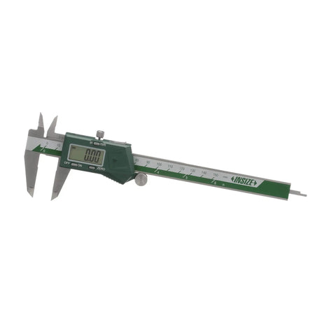 Digital Caliper 0 To 6 Inches Stainless Steel With 0.01mm Resolution Auto Power Off Inch Or Millimeter Readout Data Output CR2032 Battery Green Body Pro Grade DIY Ready