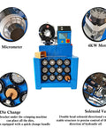 Built Tough Hydraulic Hose Crimper 220V 3 Phase 4 KW with micrometer, 4KW motor, and solenoid valve for effective tubing crimping.