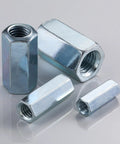Half-Inch 13 Thread Extended Hex Nut Coupling Nuts Zinc Plated Steel Rod Connectors for Quick, Strong Link between Rods
