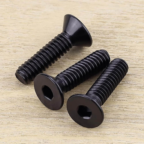 10-32 By 3/4 Inch Flat Head Socket Head Cap Screws Black Oxide Coated 304 Stainless Steel 18-8 Full Thread Coarse Hex Drive