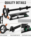 Built Like A Tank Workbench Leg Vise Assembly With 30Mm Steel Screw And 175Mm Handwheel For Quick Full Stroke Clamping On Custom Garage Benches Matte Silver Trim showcasing comfort handles and steel components.