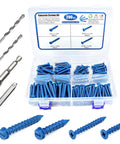 Concrete Screws Kit With Drill Bit And Driver Bit For DIY Projects, One Quarter Inch And Three Sixteenths Inch Masonry Screws