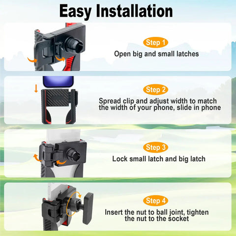 Installation steps for Magnetic Golf Cart Phone Holder With 8 N52 Strong Magnetic Base Universal Fit For EZGO Club Car Yamaha Carts