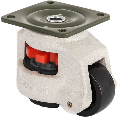 Heavy Duty Self Leveling Casters Set Of 4 Smooth Rolling 2.5 Inch Wheels With 3300 Lb Load Capacity Built Tough For Workbenches And Garage Tool Racks With 360 Swivel Plates And Easy Twist Lock Handles