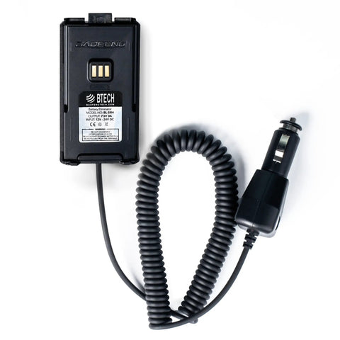 Battery Eliminator For BF-F8HP Pro And Other Handheld Radios From 12V To 24V DC with car adapter and coiled cable