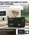True 2000W Sine Wave Inverter DC 12V To AC 110 120V with LCD remote monitor in living room setup