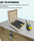 Indexable Carbide Lathe Tool Bits Set Five Sixteenth Inch Shank Tin Coated Inserts Pro Grade Five Piece Metal Cutting Tools Kit in wooden box