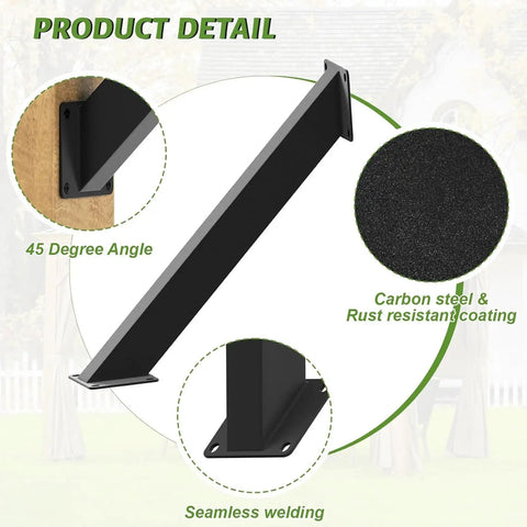 Hella Sturdy 45 Degree Metal Corner Braces Heavy Weight Steel Post Beam Connectors With All Weather Shielding showing seamless welding and rust-resistant finish.