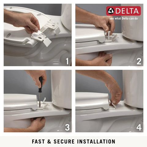 Step-by-step installation of Elongated Slow Close White Toilet Seat With Non Slip Bumpers for easy setup