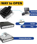 Heavy Duty 18 Inch POS Cash Drawer With Stainless Front And Ball Bearing Slides, 3-way open electrical, key, manual