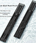 Heavy Duty Soft Close Ball Bearing Drawer Slides Full Extension Side Mount 35 Cm 13.8 Inch Pair in black steel finish, rust-proof design.