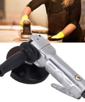 Rock Solid 4 Inch Pneumatic Air Angle Grinder With 11000 RPM Power and Heavy Duty Aluminum Housing, close-up view.