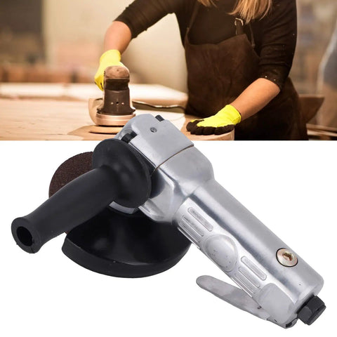 Rock Solid 4 Inch Pneumatic Air Angle Grinder With 11000 RPM Power and Heavy Duty Aluminum Housing, close-up view.