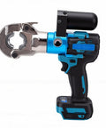 LiebeWH 18V Cordless Electric Hydraulic crimper With 12 Dies For Cable Lug And Hex press Tool, side view showing rotating jaw.