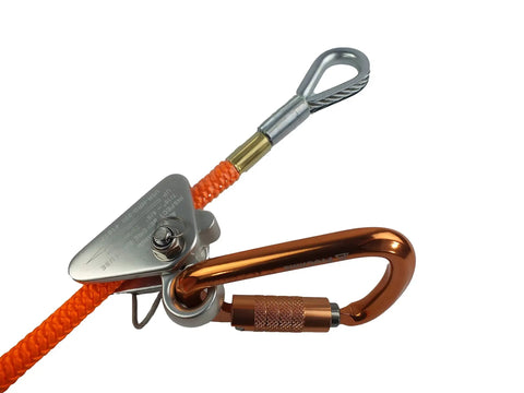 High Visibility Flip Line Kit For Tree Climbing Five Eighth Inch By Twelve Foot Neon Orange Ready To Roll With Aluminum Swivel