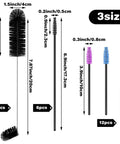 Pro Grade Hummingbird Feeder Cleaning Brush Set, 19-Piece Kit With 3 Sizes, Mini Nylon Double Headed 2 In 1 Hummingbird Brush For Tiny Reaches And Hard To Reach Places, Compact Black Cleaning Kit. 3 sizes shown with brush measurements