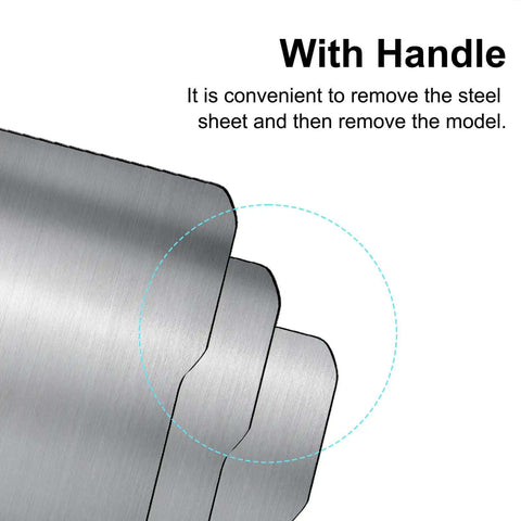 Flexible Magnetic Build Plate For Anycubic Photon Mono M7 And M7 Pro Resin 3D Printer, close-up of spring steel plate with handle