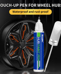 Wheel Repair Kit With Touch Up Paint For Curb Rash And Scratches In Light Silver, hub paint pen, waterproof and rust-proof.