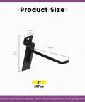 Diagram of 20 Piece 4 Inch Heavy Duty Slatwall Hooks Kit For Garage Organization And Retail Display black finish hook