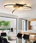 Three Ring Modern Low Profile Flush Mount LED Ceiling Light Dimmable 3000K Warm White 33 Inch Close To Ceiling Fixture
