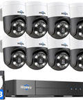 8 cameras of 300 Degree Pan 90 Degree Tilt Security Camera System with Human Auto Tracking, 4K PoE PTZ, 3TB NVR kit