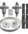 Must Have Replacement Drive Belt Kit For John Deere 42 Inch Mowers Like LA100 LA105 LA110 LA115 And LA120 Models To Fix Clutch Issues And Get Your Yard Work Done Fast Without Breaking The Bank Today: belt kit with pulleys and blades