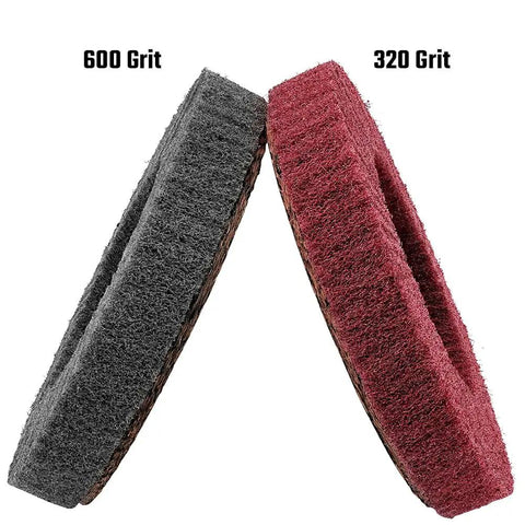10 Pack 320 And 600 Grit Scour Flap Discs for 4.5 Inch Angle Grinder, durable nylon backing and high density scouring pads