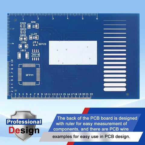 Hands On SMD Soldering Practice Kit PCB board with ruler for LED rotating display, ideal for DIY electronics training and STEM education.