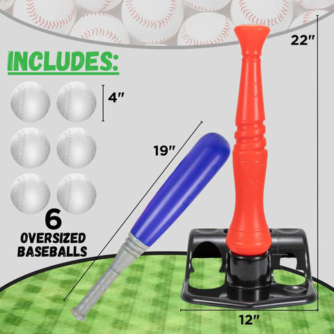Kids Tball Set With Tee Oversized Bat And Six Oversized Balls For Ages 3 To 5 And Toddlers Easy Hit Practice Outdoor Play Toddler Sports Toy