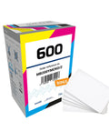 Two Pack Ymcko Color Ribbon For Id Badge Printers Delivering Two Hundred Full Color Prints Alongside Twenty PVC cards in packaging.