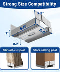 Diagram showing 6 Pack 6x6 Post Base for Concrete Installations, True 5.5x5.5 Inch Wood Posts, heavy duty electro galvanized brackets