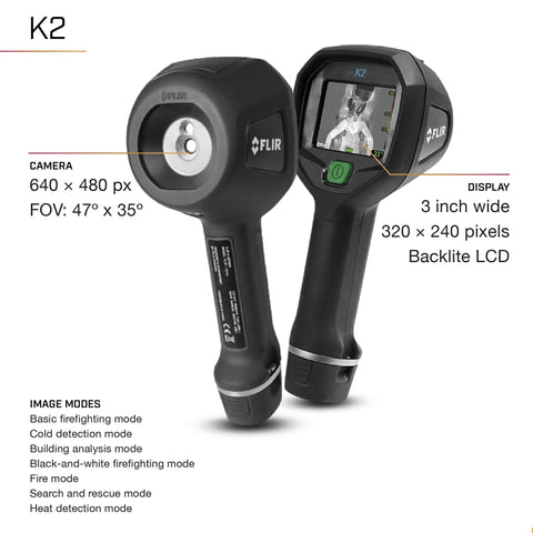 K2 Compact Thermal Imaging Camera With MSX And Multi Spectral Dynamic Imaging For Firefighters, LCD display, lightweight