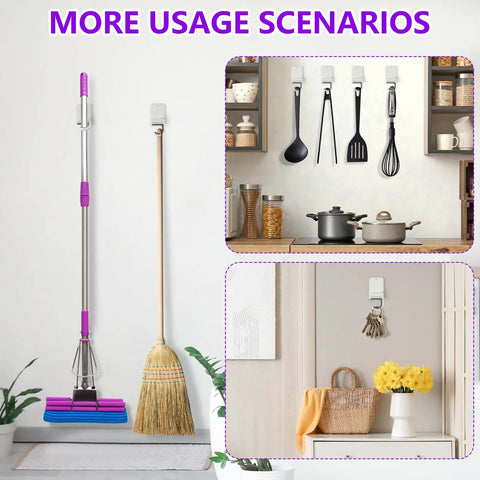 Heavy-Duty Wall Mount Broom And Mop Holder Holds Up To 10 Lb For Kitchen Laundry Room Garage And Garden Storage Space Saver