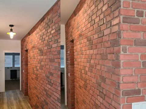 Interior wall featuring Antique Brick Concrete Mold Kit BS 6113 Flat Molds for DIYers with realistic old brick texture.