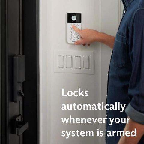 Skip The Daily Key Hassle And Secure Your Front Door Tonight With This Smart Keyless Deadbolt with keypad for easy locking.
