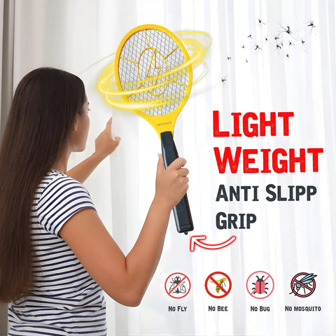 Electric Fly Zapper Racket Battery Operated Bug Killer Handheld Pest Control For Mosquitoes And Insects Indoor And Outdoor Use 44 Cm Long 17 Cm Wide Safe 3 Layer Mesh Design