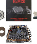 4L60E Transmission Kit 1997 To 2003 with high energy clutches, band, piston kit, bushing, filter, and parts displayed on white background