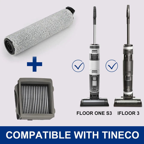 Roller Brush Replacement Set For iFloor 3 And Floor One S3 Cordless Wet Dry Vacuum Includes 2 Brush Rollers And 2 HEPA Filters