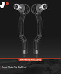 Front Outer Tie Rod End For Ford Fusion 2013 To 2020 Edge 2015 To 2021 Lincoln MKZ 2013 To 2020 MKX 2016 To 2018 Direct Fit OE Style Steering Linkage Easy Install For Driver And Passenger Side, 2x pair