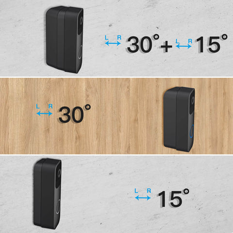 Adjustable Doorbell Angle Mount For Blink 1st Gen And REOLINK WiFi Video Doorbell With 30° and 15° tilt options on display