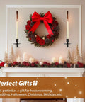 Upgrade Your Digs With These Dope Black Metal Wall Candle Sconce Holder Set Of Two Featuring Removable Taper And Pillar Disks For A Chill Cozy Ambiance above a festive mantel with a wreath.