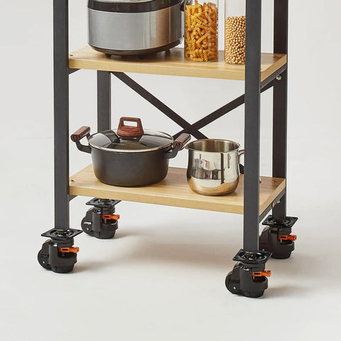 Beefy Leveling Caster Wheels Set Of 4 For Workbenches And Machines under kitchen cart with cookware, adjustable height