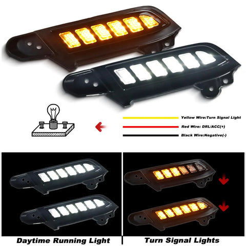 Toyota Tacoma Drop-In Full LED Side Marker Bumper Light Kit with switchback white DRL and amber sequential turn signal.