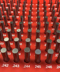 Pin Gauge Set 0.061 To 0.250 Inches, 190 Piece, No Certificate, Pro Grade Build, Fully Hardened 60-62 Rc, Class ZZ Finish, Stacked In A Heavy Duty, Dust Proof Plastic Case With Size Markings For Fast ID And Real Deal Machining Precision.