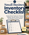 Small Biz Inventory Checklist Simple Stock Tracker For Products Supplies Reorder Notes Counts And Monthly Inventory Reviews For Efficient Shop Management notebook on clipboard